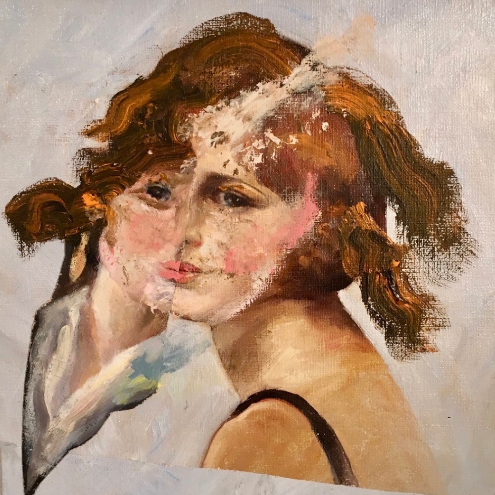 Portrait of a young woman in oil, shown at Gallery 9