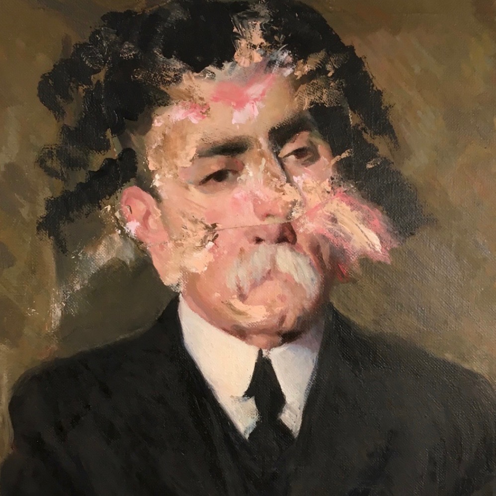 Portrait of a gentleman in oil, shown at Gallery 9